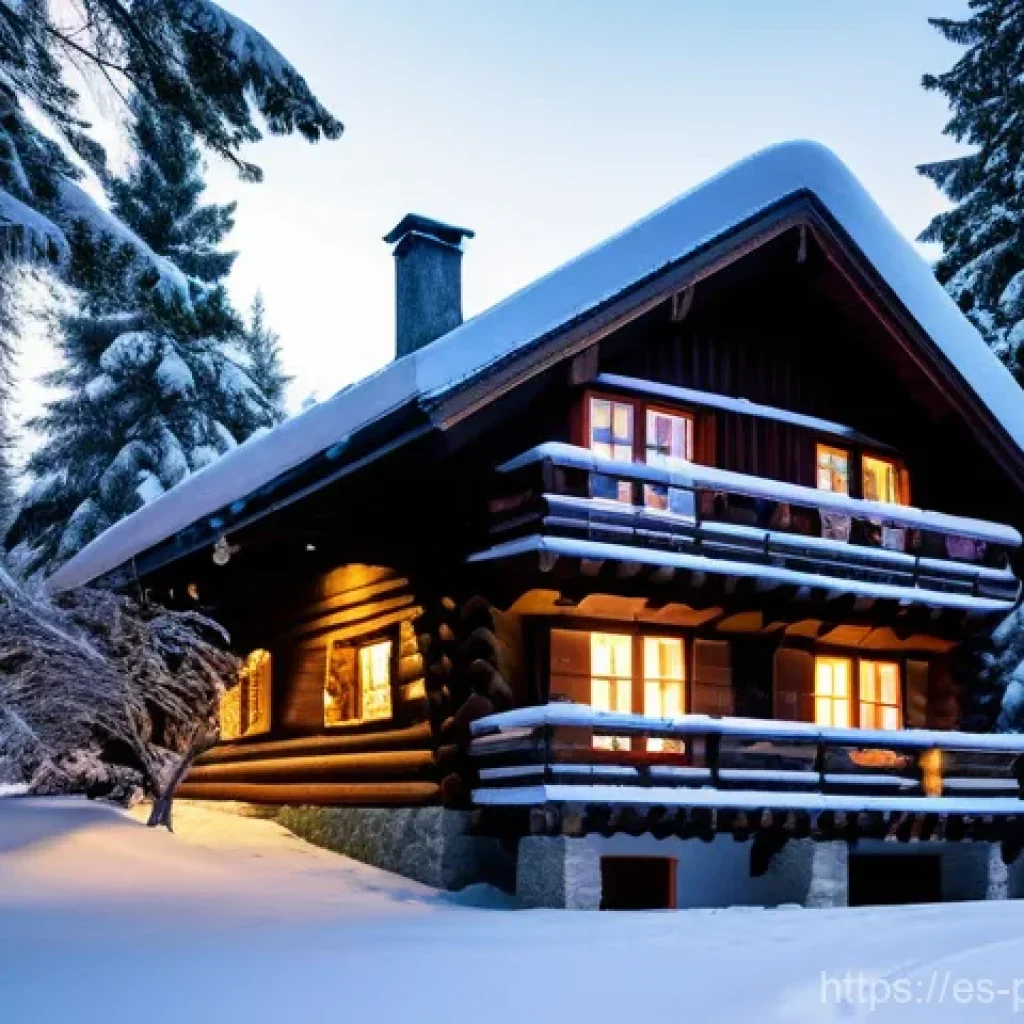 폴란드 전통 목조 건축 - **A traditional Polish wooden mountain house (Chałupa G&oacute;ralska) nestled in a serene, snow-covered fo...