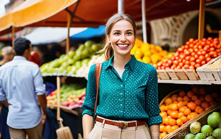 폴란드에서 유명한 유튜버 - **Prompt: Polish Travel Vlogger Exploring a Vibrant Market**
    A wide-angle, cinematic shot of a c...