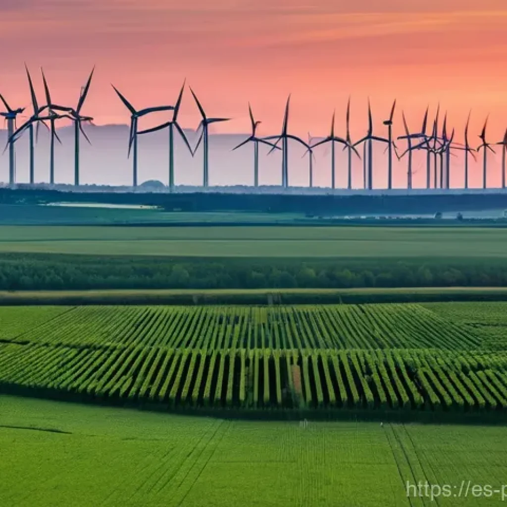 폴란드의 전력 공급 상황 - **"Sunrise over Poland's Energy Shift"**
    A wide, inspiring panoramic shot at sunrise, featuring ...