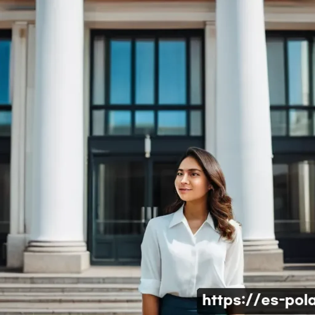 폴란드로 이민 가는 방법 - **Prompt:** A young professional, a Hispanic woman in her late 20s, with a hopeful and determined ex...