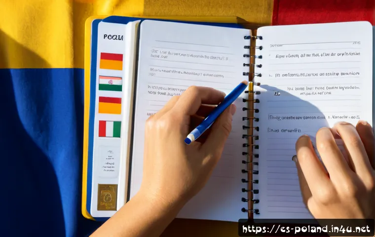 Home 17 폴란드어 문법 구조 - Photorealistic language-learning desk scene for understanding Polish grammar structure, an adult Spa...